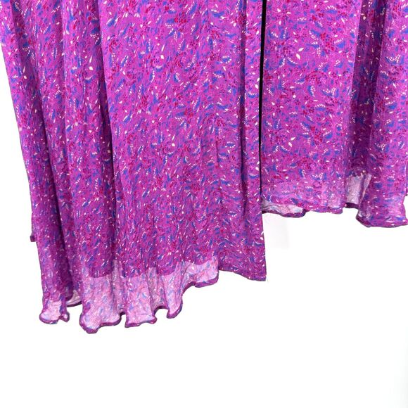 BA&SH Fuchsia Meryl Floral Knee Length Front Close Dress Size M Medium - Picture 6 of 10